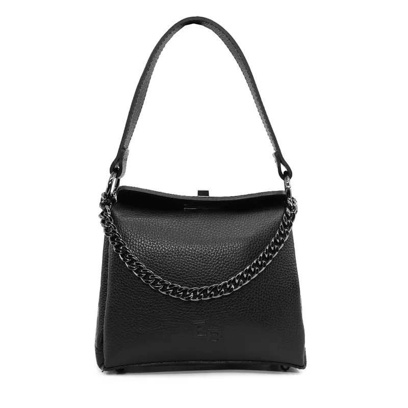 Poșetă satchel femei Enzo Bertini neagră din piele 154POSP3604N