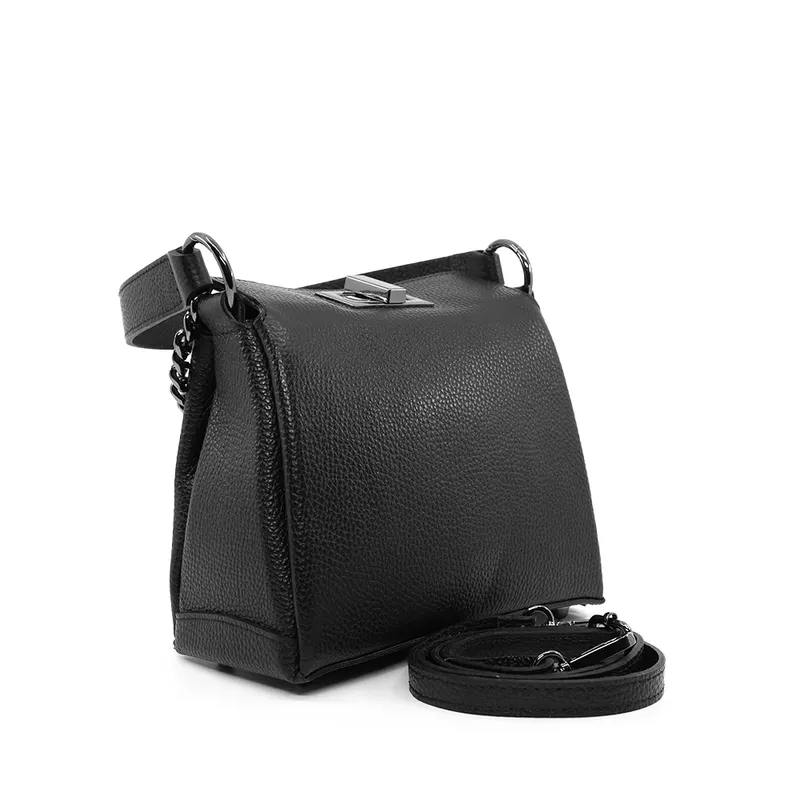 Poșetă satchel femei Enzo Bertini neagră din piele 154POSP3604N — imaginea 2