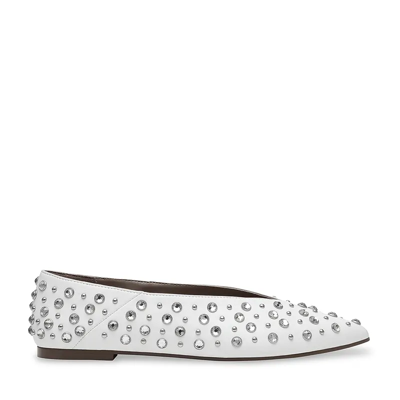 Balerini femei Steve Madden albi cu ștrasuri 1469DBVENECIAA
