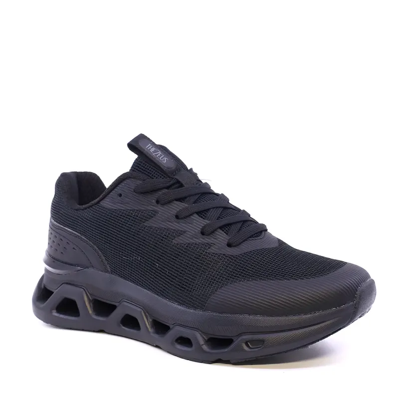 Sneakers ușori bărbați Thezeus negri din textil 3761BPS25604N — imaginea 2