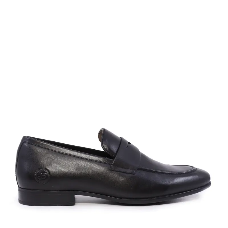 Pantofi loafers bărbați negri din piele 2169BM6300N