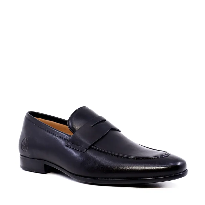 Pantofi loafers bărbați negri din piele 2169BM6300N — imaginea 2