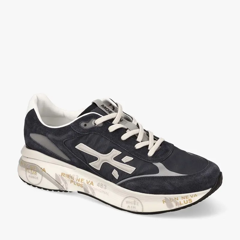 Sneakers bărbați Premiata Moe Run bleumarin din piele întoarsă și textil 1691BP7306BL — imaginea 2