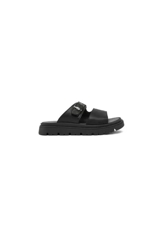 Papuci fete 305121905 - Piele naturala - Negru