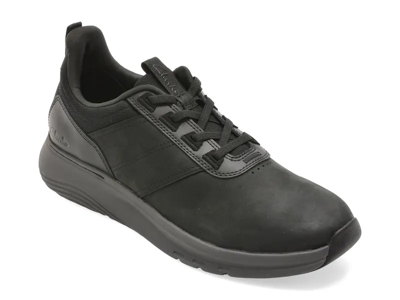 Pantofi sport CLARKS negri, MOTION TREK LX, din piele naturala