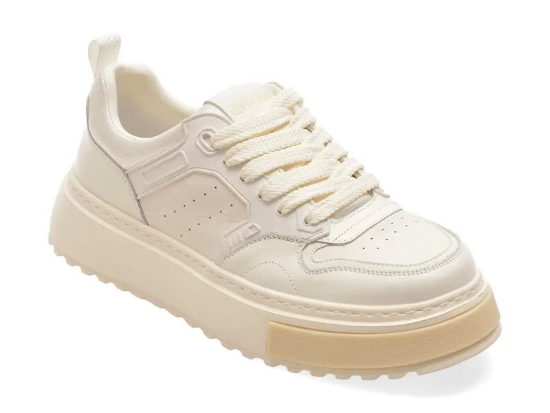 Pantofi sport GRYXX albi, 59938, din piele naturala