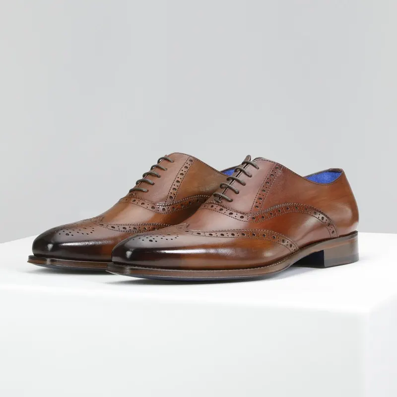 Pantofi oxford PREMIUM culoare maro-deschis bărbați