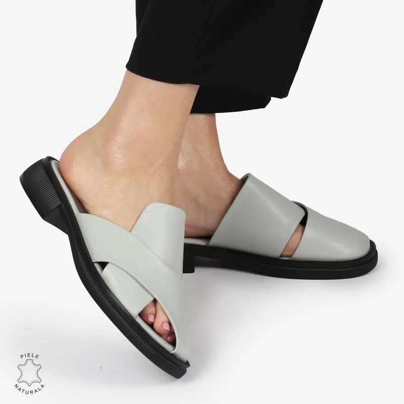 PAPUCI Dama Piele Naturala CRL1374 GRI