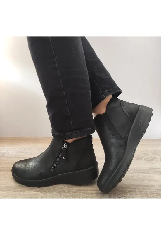 Ghete casual dama piele ecologica - negru - Negru