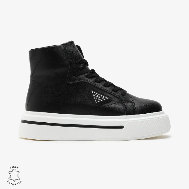 Ghete dama din Piele Naturala CRL0647 NEGRU