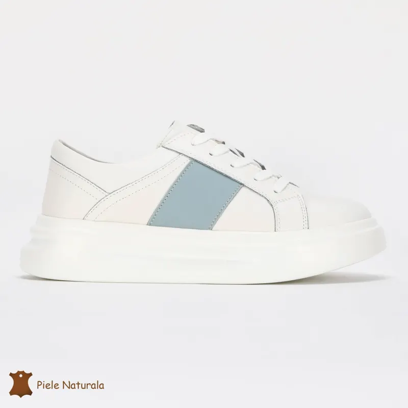 Pantofi Casual de dama din Piele naturala respirabili și ușori CRL0490 Albastru