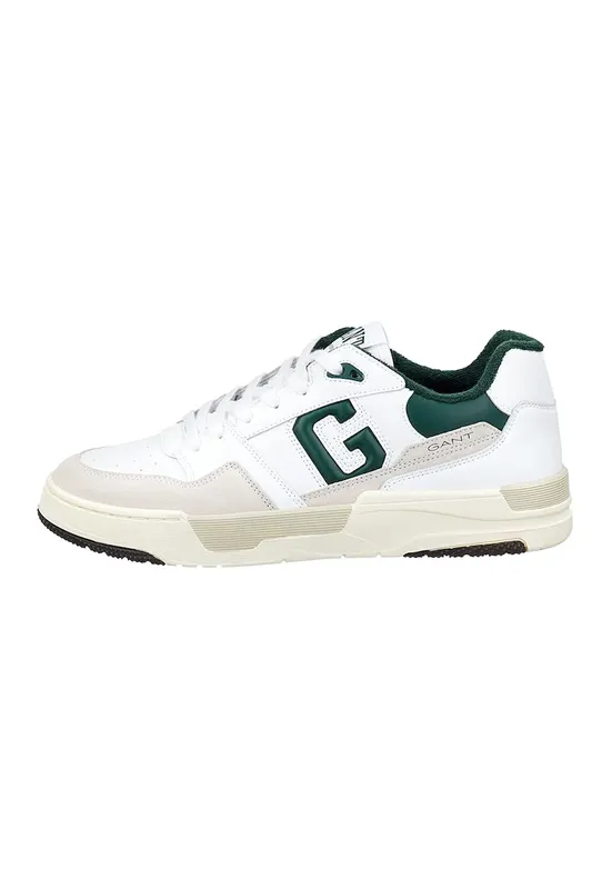 Pantofi sport din piele cu garnituri din piele intoarsa Brookpal - Alb optic/Verde aquamarin/Bej deschis