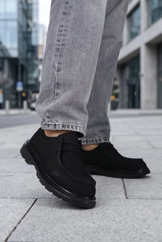 Pantofi Casual din Piele NEGRI - GENZO BLACK