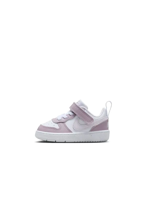 Pantofi sport Court Borough cu inchidere velcro - Alb/Roz prafuit