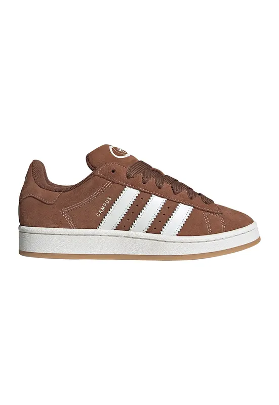 Pantofi sport din piele intoarsa cu logo Campus 00s - Alb/Maro scortisoara