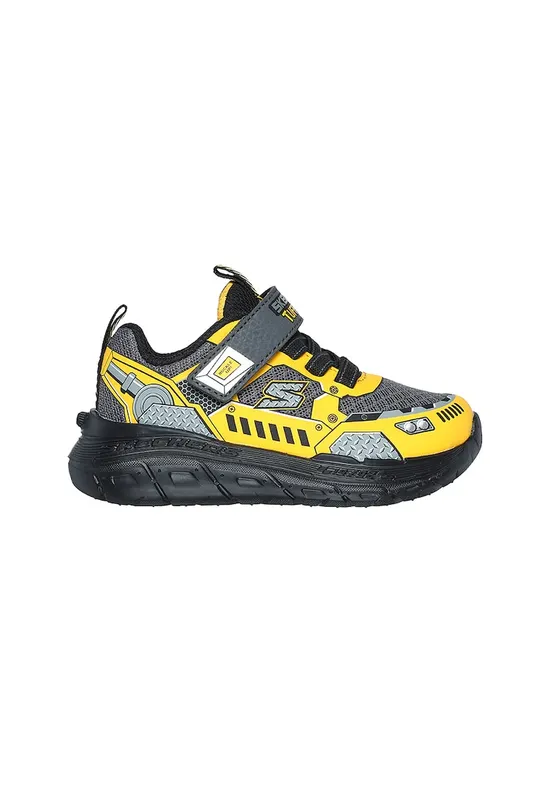 Pantofi sport cu velcro Skech Tracks - Galben/Gri carbune
