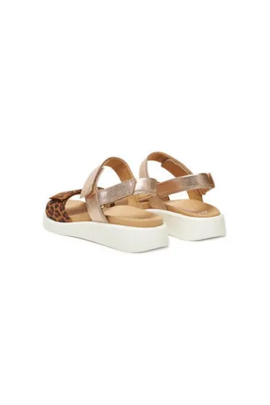 Sandale dama - 12-21401-07 - Piele naturala - 41 EU - Maro/Auriu - Auriu/Maro