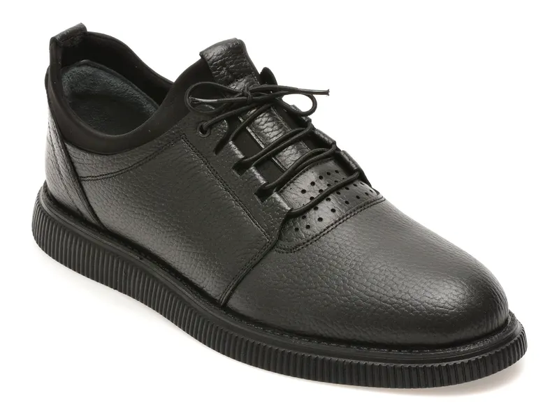 Pantofi sport negri, RLX150, din piele naturala