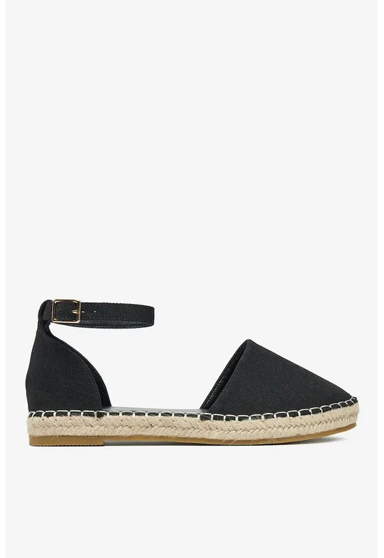 Espadrile din material textil - Negru