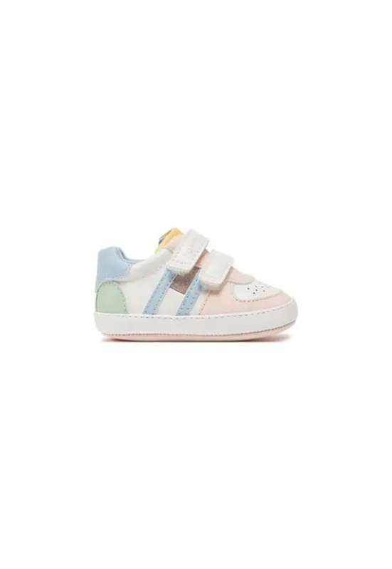 Tenisi pentru fete inchidere velcro - piele ecologica - multicolor