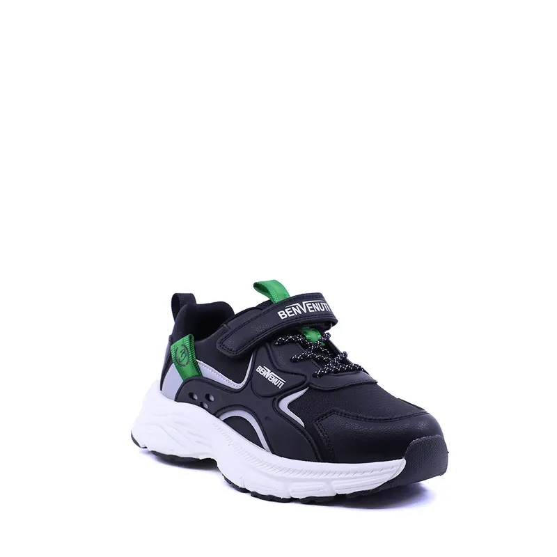 Sneakers baieți negri din piele — imaginea 2