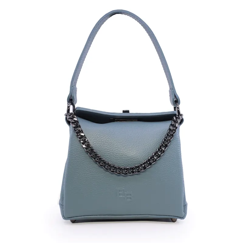 Poșetă satchel femei Enzo Bertini albastră din piele 154POSP3604AZ