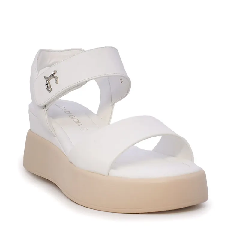 Sandale cu platformă femei Luca di Gioia albe din piele 1291DS1441A — imaginea 2