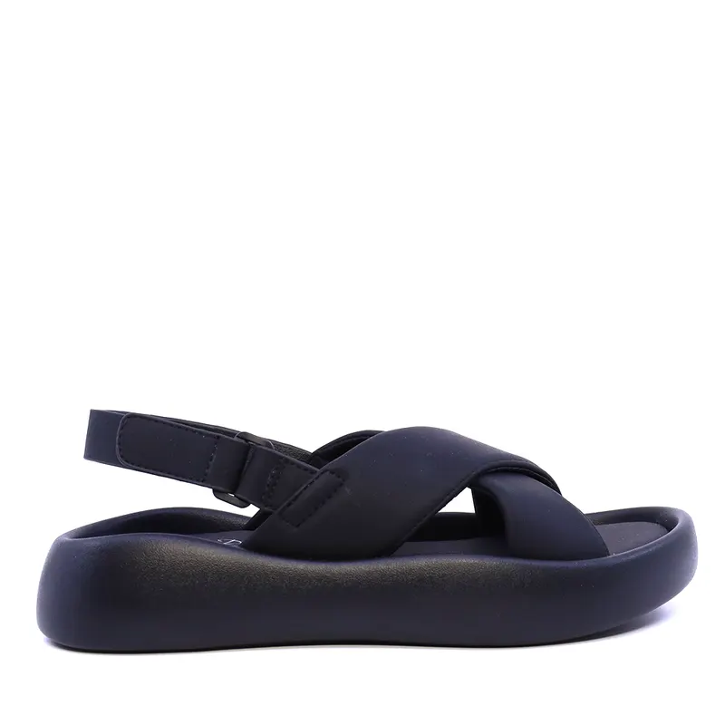 Sandale cu barete in X femei Solo Donna negre 2741DS7823N