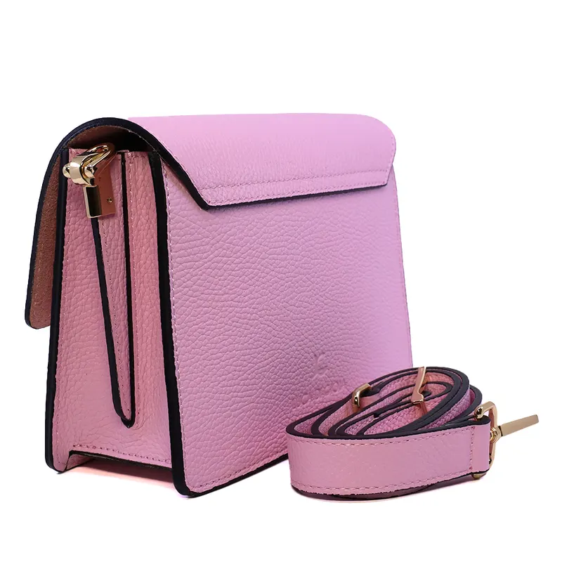 Poșetă crossbody femei Luca di Gioia roz din piele 144POSP3665RO — imaginea 2