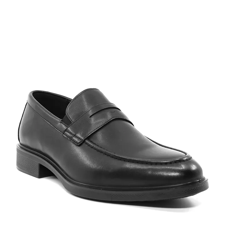 Pantofi tip loafers bărbați negri din piele 2022BM2630N — imaginea 2