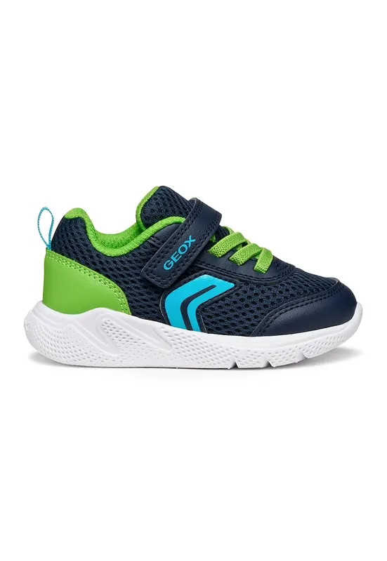 Pantofi sport Sprintye din plasa si insertii din piele ecologica - Verde electric/Bleumarin