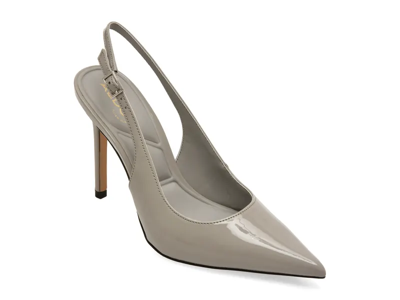 Pantofi eleganti ALDO gri, STESSY SLING 2.0, din piele ecologica lacuita