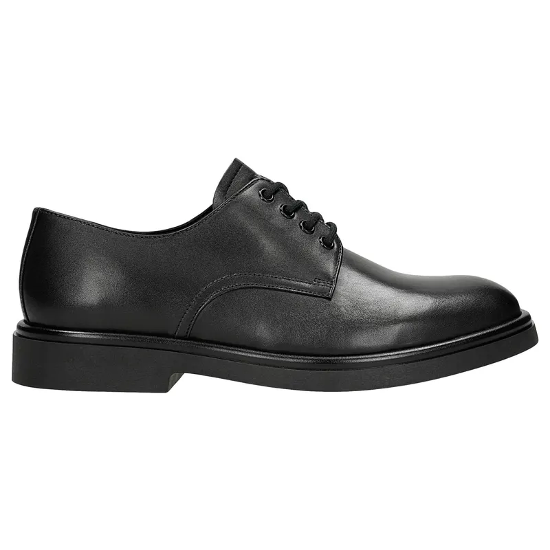 Pantofi derby bărbați clasici negri din piele box