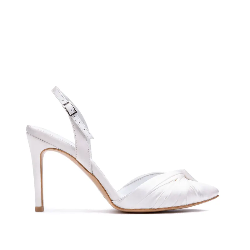 Pantofi Ana Satin, Albi - 34 / 11 m