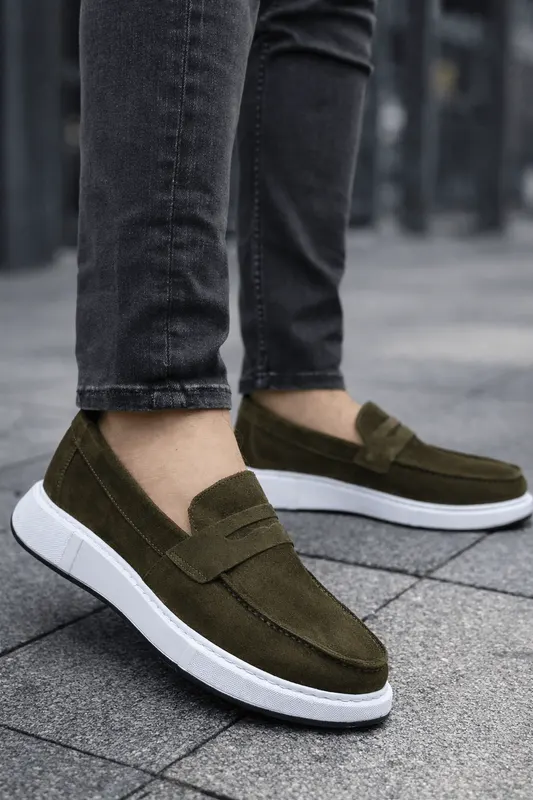 Pantofi gen Mocasini din Piele Intoarsa Verde - ETO GREEN