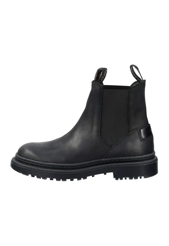 Ghete Chelsea din piele nabuc Timbly - Negru