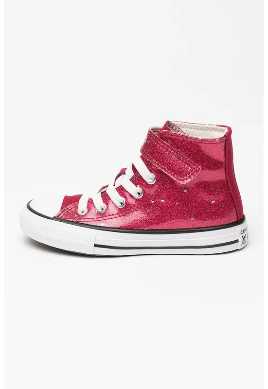Tenisi Chuck Taylor All Star cu insertii stralucitoare - Fucsia