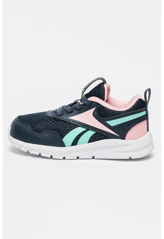 Pantofi cu insertii de piele pentru alergare Sprinter - Roz pastel/Bleumarin/Verde menta