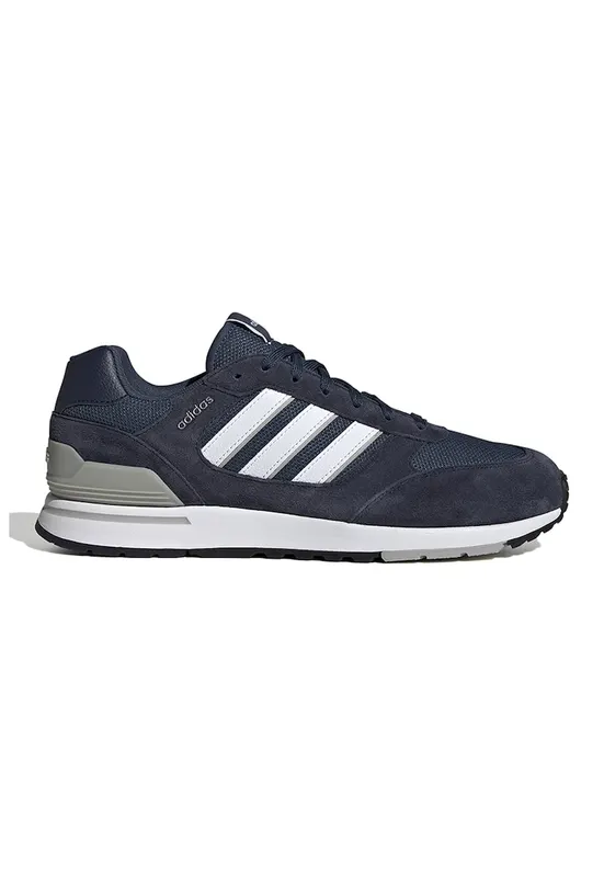 Pantofi sport Run 80s 'cu insertii de piele intoarsa - Alb/Bleumarin