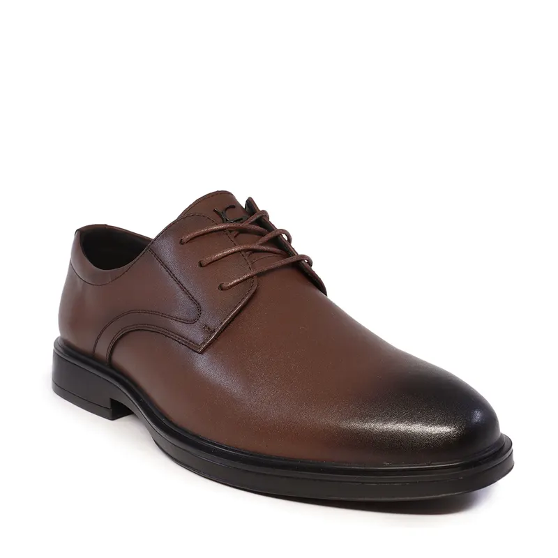 Pantofi derby bărbați Luca di Gioia maro din piele 3910BP741M — imaginea 2