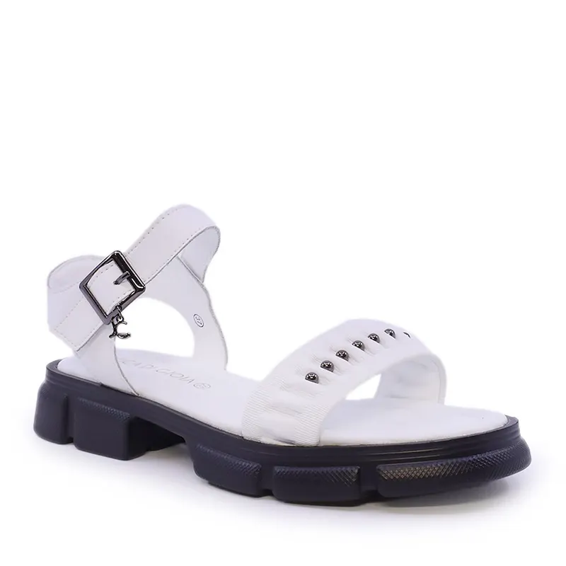Sandale cu elemente metalice femei Luca di Gioia albe din piele 1299DS6110A — imaginea 2