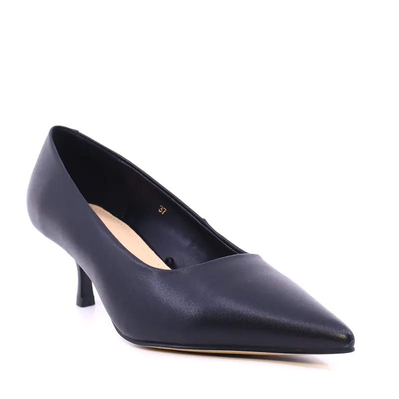 Pantofi stiletto cu toc mic femei Luca di Gioia negri din piele 1261DP9491N — imaginea 2