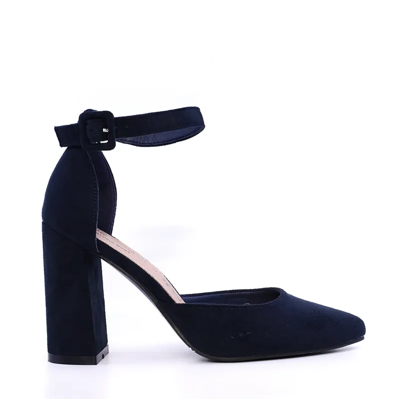 Pantofi decupați cu toc gros femei Solo Donna bleumarin 1161DD8100VBL