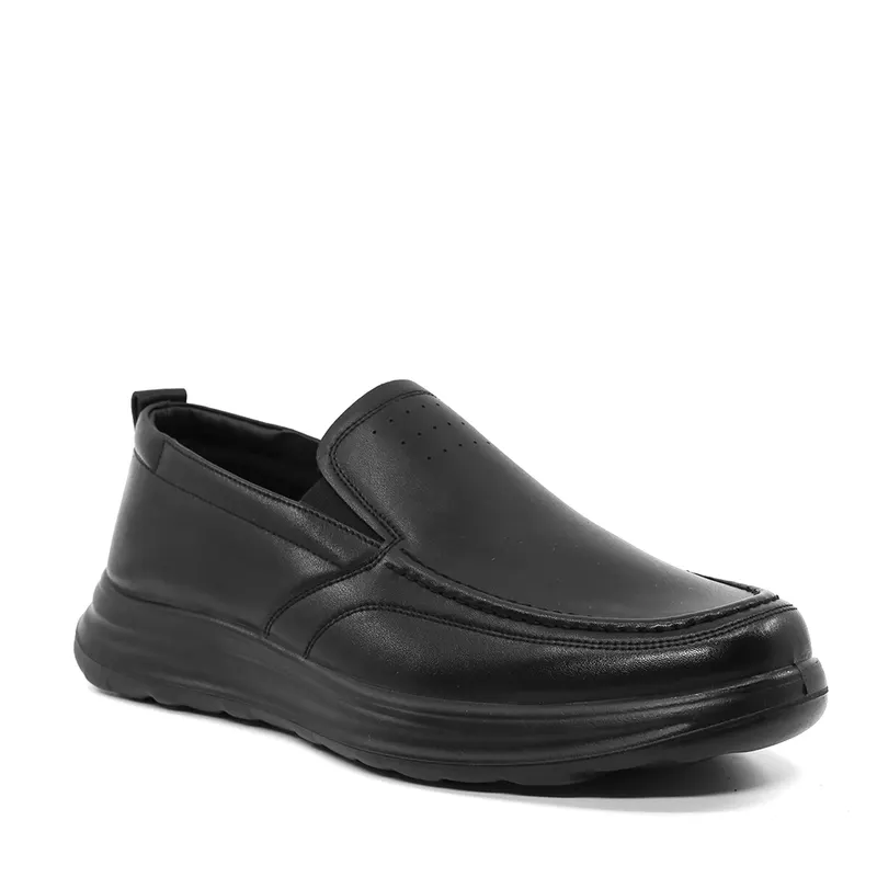 Mocasini bărbați negri din piele 2022BM1651N — imaginea 2