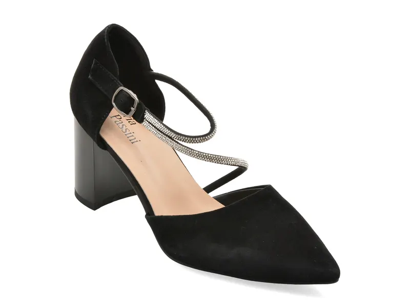 Pantofi eleganti FLAVIA PASSINI negri, V1822, din piele intoarsa