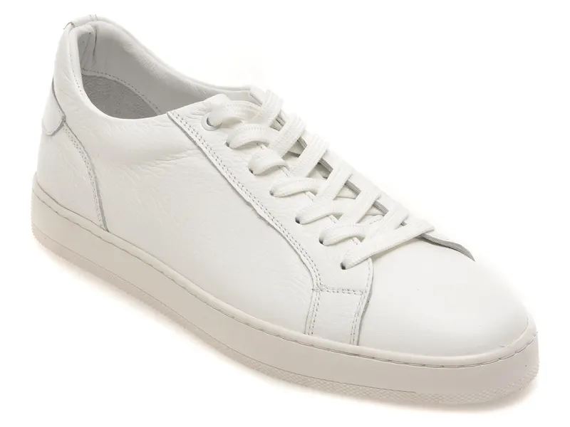 Pantofi sport BITE THE BULLET albi, HRZ09, din piele naturala