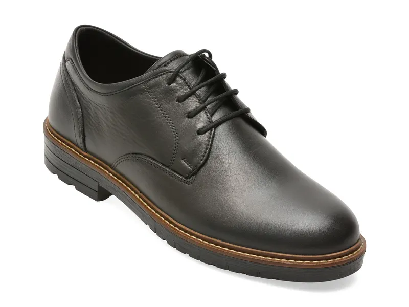 Pantofi eleganti negri, E293, din piele naturala