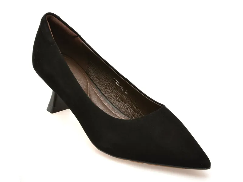 Pantofi eleganti EPICA negri, 11030, din piele intoarsa