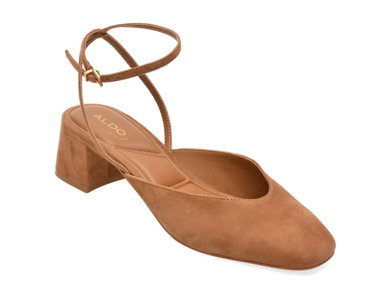 Pantofi eleganti maro, ELIANIE 210, din piele intoarsa
