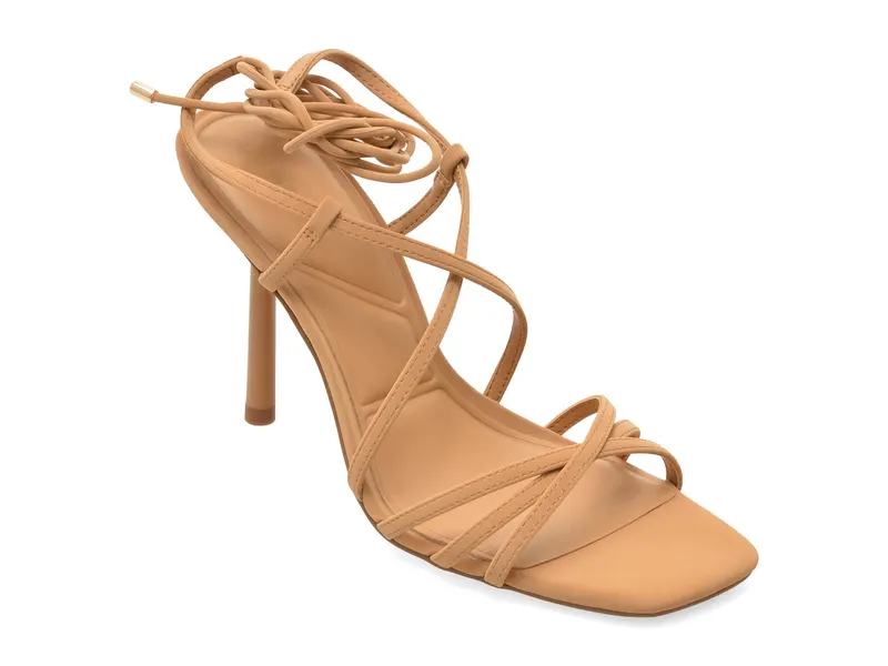 Sandale elegante bej, TALYIA 271, din piele ecologica